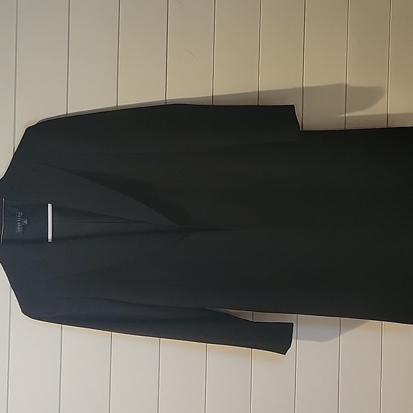ANNE KLEIN LONG OPEN SUIT/BLAZER   12 BLACK - Picture 1 of 14